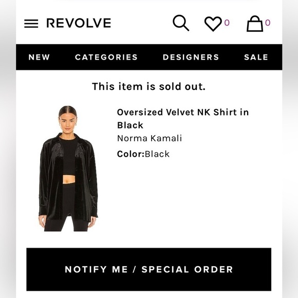 Norma Kamali black velvet oversized NK Velcro button shirt size XS Revolve - Picture 12 of 13